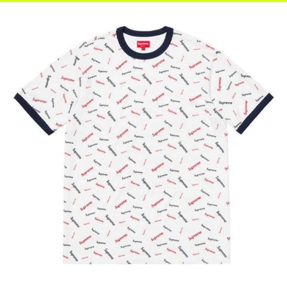 Supreme FW18 Scatter Ringer White Logo Tee SUP-FW18-7200